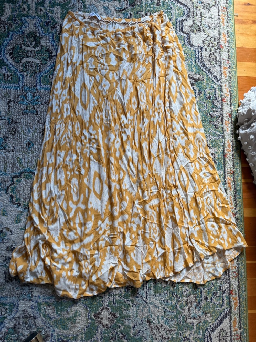 Steve Madden Mustard and White Patterned Maxi Skirt